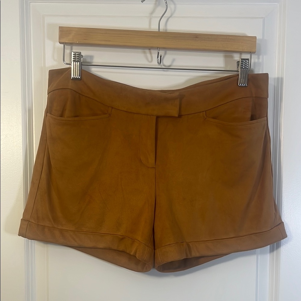 Tan suede shorts Eva Mendes New York & Company size 6